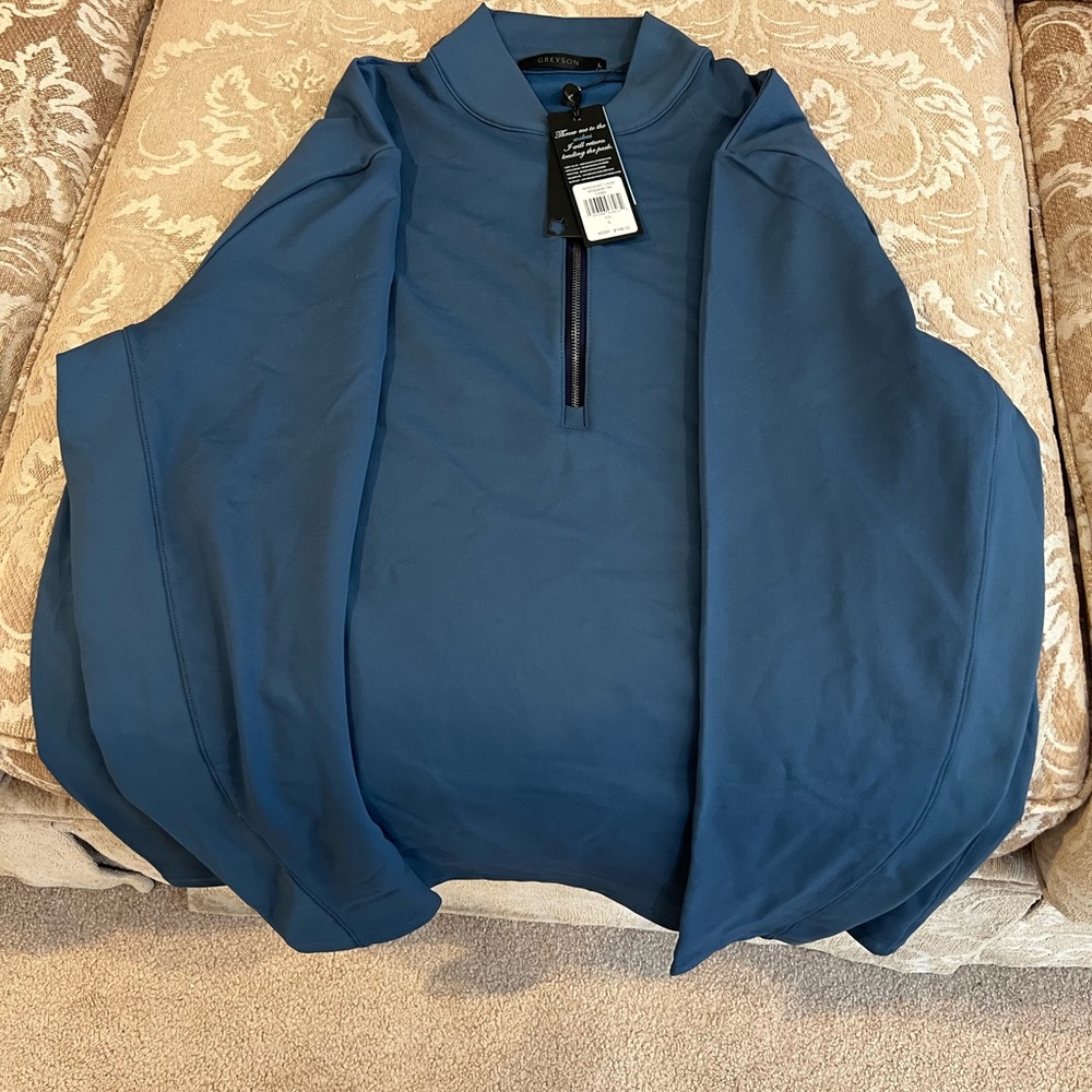 Greyson Siasconset Steel Blue Quarter-Zip Top